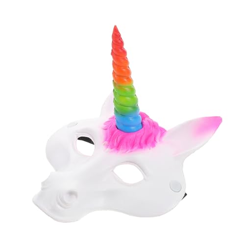 KOMBIUDA Einhorn-Maske Magische Maske Maskierte Maske Einzigartige Maske Fantasie Maske Karnevalsmaske Halloween-Partyzubehör Pferdekopfmaske Pferdemaske Tiermasken Ball Masken Tierköpfe Pu von KOMBIUDA