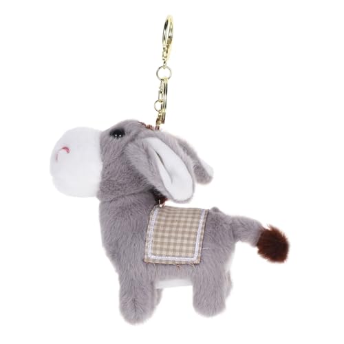 KOMBIUDA Esel Schlüsselanhänger Mini Plüschtiere Spielzeug Plüsch-Esel-Ornament Tierpuppe Schlüsselanhänger Süßer Esel-schlüsselanhänger Wildtiere Mini-Esel-Ornamente Grey Pp Baumwolle von KOMBIUDA