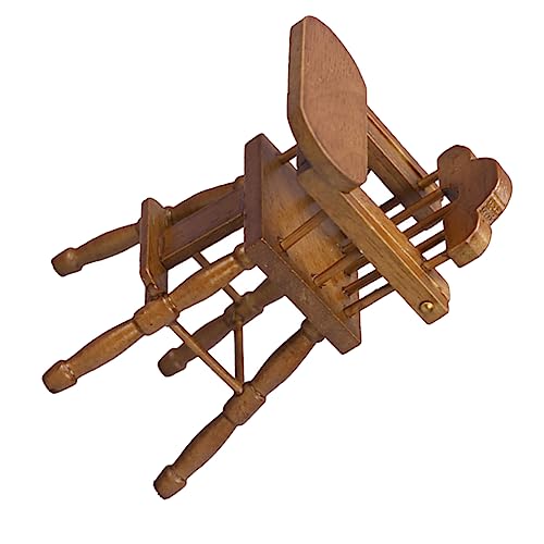 KOMBIUDA Esszimmerstuhl Hochstuhl sitzhocker kindersitze Toys Spielzeugstuhl highchairs bastelzeug Miniatur-Hochstuhlmöbel Miniatur-Esszimmerstuhl aus Holz Miniatur hochstuhl von KOMBIUDA