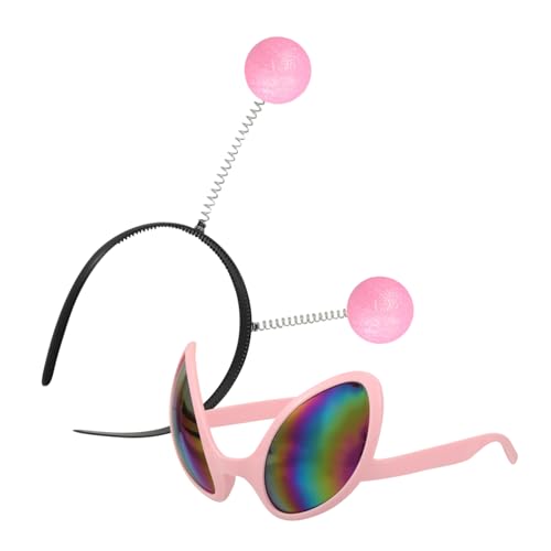 KOMBIUDA Exzentrisches Stirnband mit Bunter Brille Lustiges Party Haar Accessoire Auffälliges Cosplay Set für Fasching und Kostümparty Teilig Hellrosa KOMBIUDA Exzentrisches Stirnband mit Bunter Brille Lustiges Party Haar Accessoire Auffälliges Cosplay Set für Fasching und Kostümparty Teilig Hellrosa von KOMBIUDA