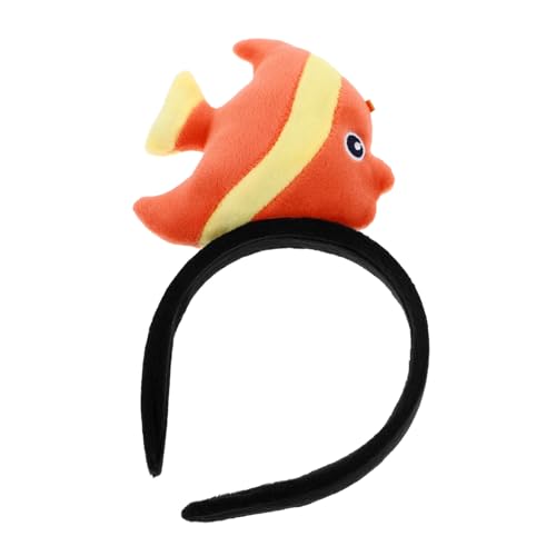 KOMBIUDA Fisch-stirnband Stirnband Mit Tropischen Fischen Fisch Stirnbänder Stirnband Für Partys Cartoon-tier-haarband Cartoon-tier-stirnband Plüschfisch-accessoire Orange Plastik von KOMBIUDA