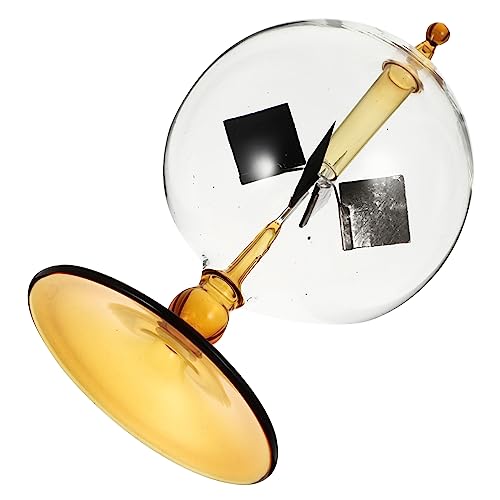 KOMBIUDA Gauner büroradio offic Sunglow School solar stehende Radiometer klares Radiometer schulisches Lehrmittel Crookes Radiometer-Modell Glasmaterial mit hohem Borosilikatgehalt Yellow von KOMBIUDA