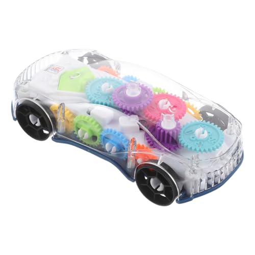 KOMBIUDA Getriebe Spielzeugauto Transparentes Spielzeugauto Lichtspielzeug für Spielzeugauto mit Musik Batteriebetriebene Autos für 3-5 Auto beleuchten Autospielzeug Plastik von KOMBIUDA