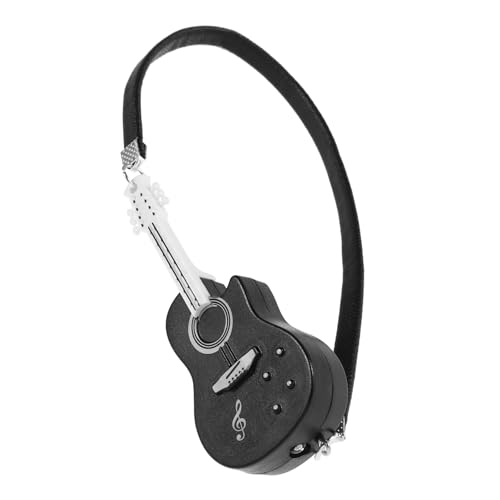 KOMBIUDA Gitarrendekorationen Gitarrenmodelle Kreative Mini-Gitarre Simulation Musikinstrument Miniatur-musikinstrumente Vorgeben, Gitarre Zu Spielen Mini-deko-Accessoire Black Plastik von KOMBIUDA