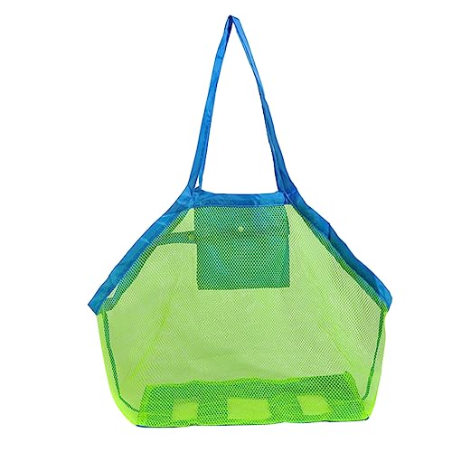 KOMBIUDA Große Strand Mesh Einkaufstasche Für Kinder Ideal Für Sandspielzeug Muscheln Und Strandsieb Faltbare Tasche Für Pool Boot Und Strand Größe L von KOMBIUDA