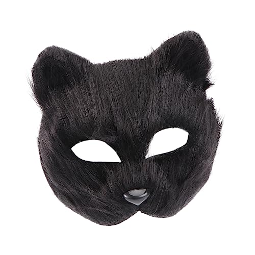 KOMBIUDA Plüsch Schwarze Tiermaske Für Halloween Karneval Maskerade Cosplay Maskenverstärkung Für Frauen Mädchen von KOMBIUDA