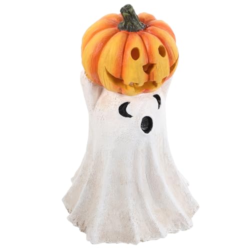 KOMBIUDA Halloween-Kürbis-Harzornamente Kürbisdekorationen im Freien Halloween-Kürbisdekorationen Halloween Figuren Halloween-Figuren Kürbis-Geist-Figur Halloween-Kürbis und Geisterfigur von KOMBIUDA