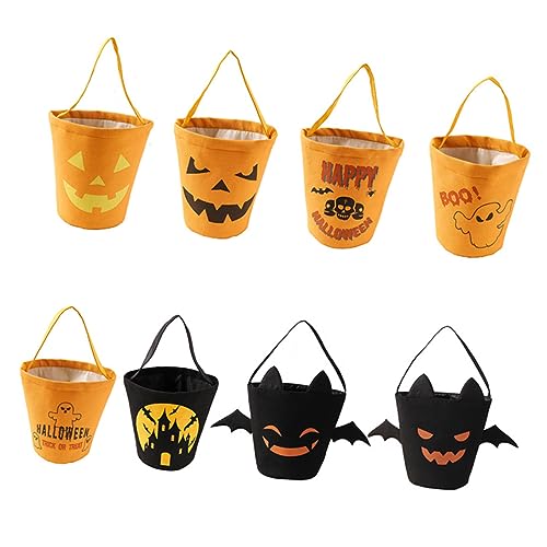 KOMBIUDA Halloween-Süßigkeiten-Eimer Süßigkeitentüten aus Segeltuch DIY-Halloween-Requisiten Beutel Tasche halloween geschenktüten halloween behälter für süßigkeiten Halloween-Goodie-Bags von KOMBIUDA