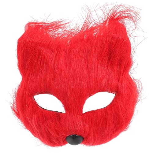 KOMBIUDA Halloween-Tiermaske halloween costume halloween kleidung Halloween Party Zubehör faschingkostüme Wolf Fuchs weihnachtsdeko Füchse Cosplay-Maske Halloween- Kunststoff rot von KOMBIUDA