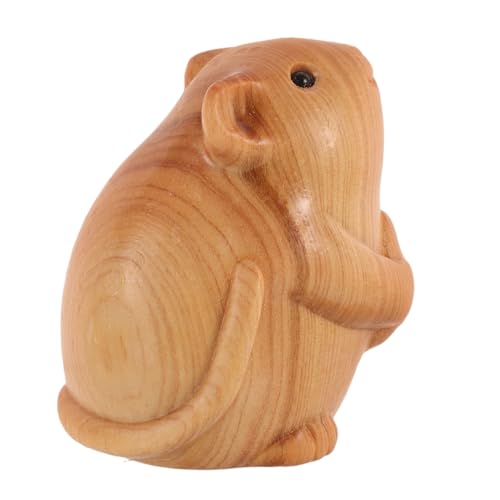 KOMBIUDA Holzschnitzerei-Hamster-Statue Exquisite Heimdekoration Als Einweihungsgeschenk von KOMBIUDA