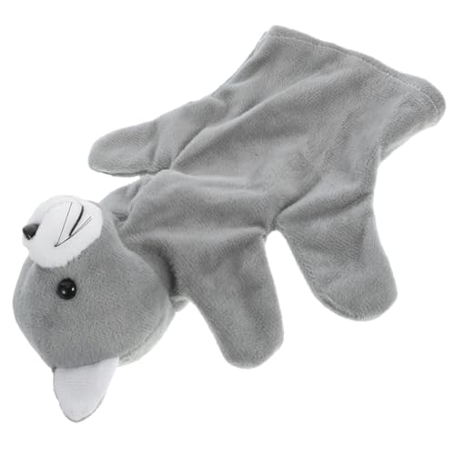 KOMBIUDA Handpuppe Katze Spielzeug Plüschtier Geschichte Erzählende Marionette Handpuppe Für Kinder Plüsch-handpuppen Handpuppen Für Babys Von 6-18 Monaten Tierpuppe Grey Pp Baumwolle von KOMBIUDA