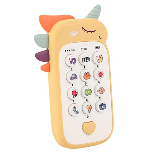 KOMBIUDA Handy für kinderhandy Handy Beißbares für Babys Mobile Beißbares Handy Babyphone Simuliertes Babyphone Telefon Plastik Yellow von KOMBIUDA