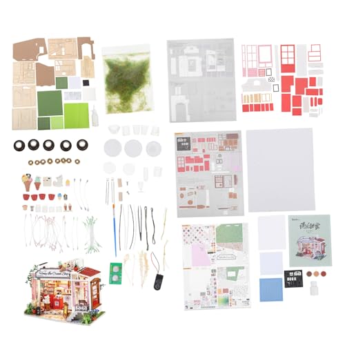 KOMBIUDA Hausmodell Miniatur Mini- -Kits Krippenhandwerk Für Kinderspielzeug Mini- -Spielzeug Spielzeuge Lernspielzeug Für Kinder Krippenspielzeug Für Kinder Mini-Spielzeug Hölzern von KOMBIUDA