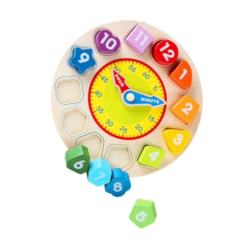 KOMBIUDA 1PC Uhr Mit Zahlen Bauklötzen Geometrischen Formen Lernspielzeug Für Pädagogisches Set Für Frühkindliche Bildung von KOMBIUDA