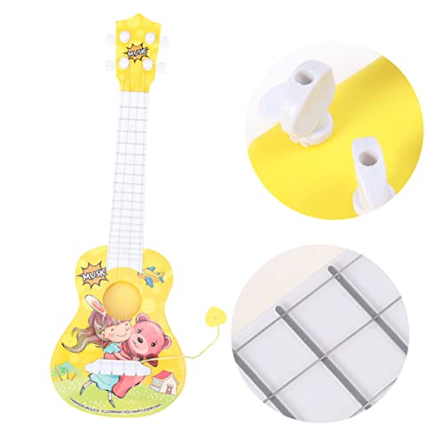 KOMBIUDA Imitation Gitarrenspielzeug Cartoon Gitarrenmusik Spielzeug Lustiges Spiel Ukulele Musikinstrument Spielzeug Simulieren Spielbare Gitarre Lernmusik Spielzeug Für Kinder Jungen von KOMBIUDA