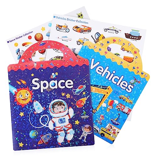 KOMBIUDA Kinder Aufkleber Tiere Aufkleber Stickerbücher für Kleinkinder Ozeanaufkleber stickerheft Kinder stickerbücher für Kinder geschwollene Aufkleber LKW-Stickerbuch für Kinder Papier von KOMBIUDA