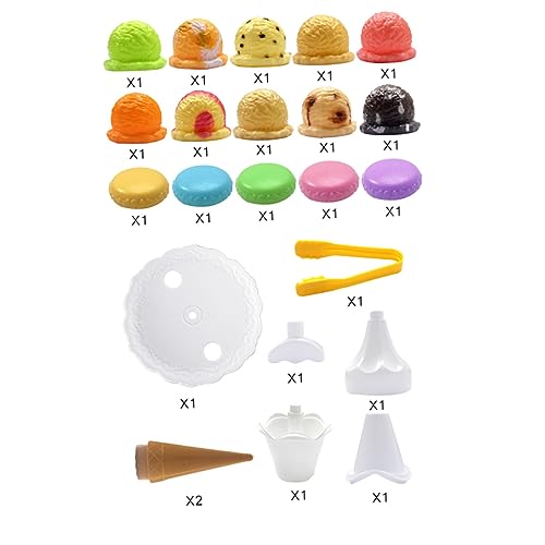 KOMBIUDA Kinder Eiscreme Süßigkeitsturm Plus Stapelspielzeug Rollenspiel Lebensmittel Balance Spiel Lernspielzeug Für Mädchen Und Jungen Ab 3 Jahren 12 Teilig Bunte Farben Sicher Und von KOMBIUDA