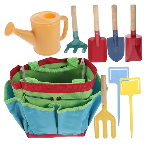 KOMBIUDA Kinder Gartenwerkzeug Set 5 Teilig Rechen Schaufel Kelle Gießkannenaufsatz Besen Ideal Für Draußen Und Gartenarbeit Robustes Material Bunt von KOMBIUDA