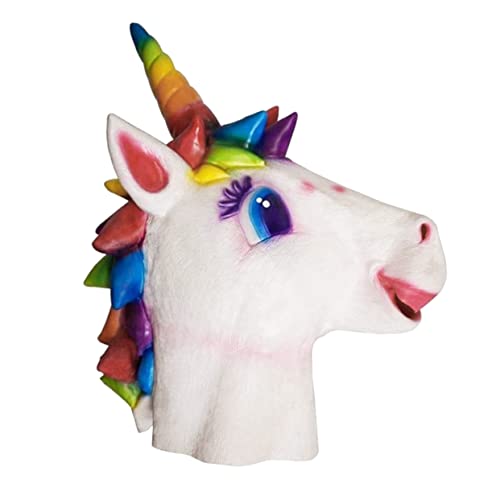 KOMBIUDA Kopfmaske Halloween-Maske Tiermasken tierische Maske Halloween-Kostüm Einhorn-Party-Kopfbedeckung halloween costume halloween kleidung creepin Party-Maske Halloween- -Requisite von KOMBIUDA