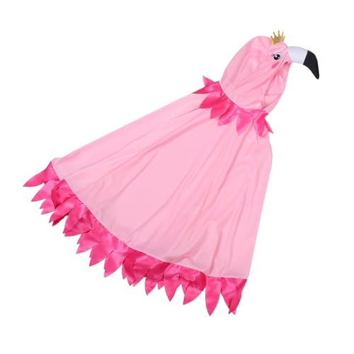 KOMBIUDA Kostüme Halloween-Maske tierische Maske Kostüm Mäntel Cartoon-Kleidung Zubehör Lampe Puppenhaus Cosplay Kleidung Flamingo Umhang Flamingo-Partykostüm Party-Anzieh-Requisite Tuch von KOMBIUDA