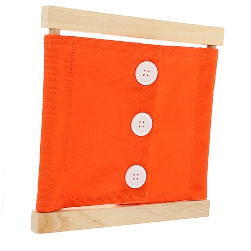 KOMBIUDA Lehrhilfen Für Die Anziehpraxis Kleid-lernspielzeug Fleißiges Board- Stapeln Babyspielzeug Besetztes Brett Für Kleinkinder Aktivitätstafel Zappeln Hölzern Orange von KOMBIUDA