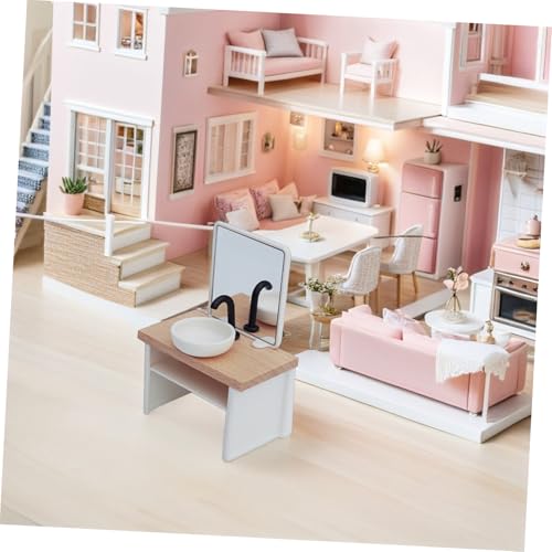 KOMBIUDA Maßstab Mini Badmöbel mit Toilette Waschbecken Dusche Realistische Puppenhaus Möbel aus Stabilem Kunststoff und Holz Kreatives KOMBIUDA Maßstab Mini Badmöbel mit Toilette Waschbecken Dusche Realistische Puppenhaus Möbel aus Stabilem Kunststoff und Holz Kreatives von KOMBIUDA