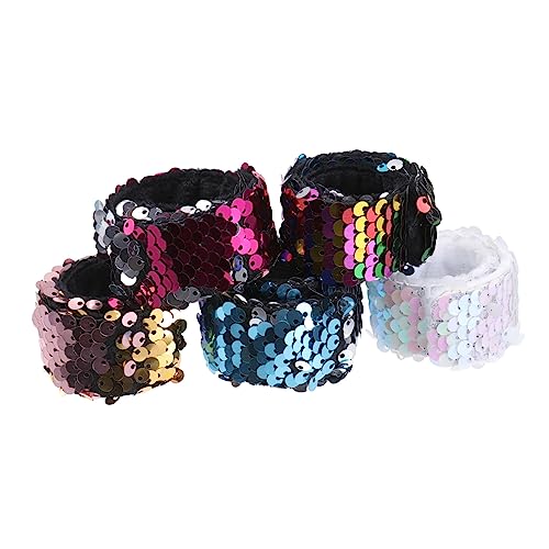 KOMBIUDA Meerjungfrau Slap Armband Set Glitzernde Armbänder Party Mitgebsel Für ädchen Bunte Slap Bracelets Für Kindergeburtstag Und Bastelprojekte von KOMBIUDA