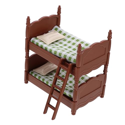 KOMBIUDA Mini Puppenhaus Puppe Mini Etagenbett Kinderspielzeug Puppenhausbett Doppel Puppen Etagenbett Puppenhaus Etagenbett Miniatur Etagenbetten Für Puppenhaus Etagenbett Spielzeug Puppenhausmöbel von KOMBIUDA