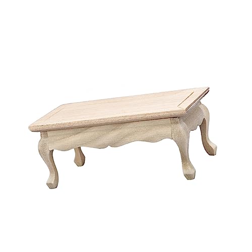 KOMBIUDA Mini-Möbel Couchtisch für spielzeuge für kinderknallzeug puppenstubenmöbel hühner Mini-Tischmodell Puppenhaus-Minitisch Miniaturtisch Holz Beige von KOMBIUDA