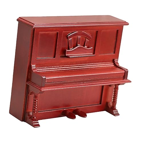 KOMBIUDA Mini-Piano-Modell für kinderspielzeug spielsachen Retro Klavier Toys Klavierspielzeug aus Holz Klavier für Puppenhaus Puppenhausklavier rot von KOMBIUDA