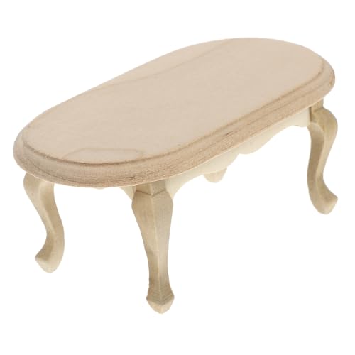 KOMBIUDA Mini-Retro-Couchtisch Mini-Tischstühle Mini-Couchtisch Couchtisch-Modell Beistelltisch Mini-Möbel small Coffee Table holzspielzeug Endtischdekoration Simulationsendtisch Beige von KOMBIUDA