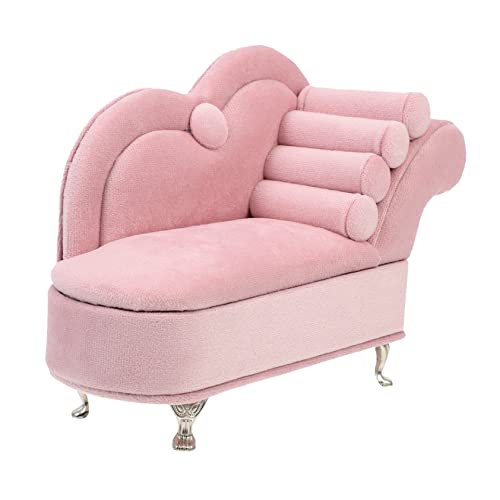 KOMBIUDA Mini-Sofa Miniatur-Couch Puppenhausmöbel Puppencouch Miniaturen Dekoration sammlerstücke Miniaturmöbel Funky Decor Miniatur-Sofa-Modell Mini-Basteldekore Flanell Rosa von KOMBIUDA