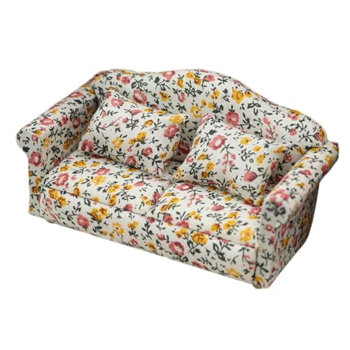 KOMBIUDA Mini-Sofamöbel loveseat Sofa zweisitzer Sofa Mini puppenstubenmöbel Doppelsitzsofa Camper Bausatz Miniatur ästhetisch Häuser Mini-Einzelsofa Mini-Hausversorgung Mini-Möbel Stoff von KOMBIUDA