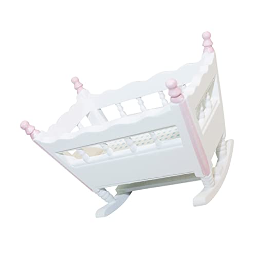 KOMBIUDA Mini Babywiege Für Puppenhaus Puppenhausmöbel Modell Miniatur öbel Für Puppen Ideal Für Kreative Spielwelten Perfekte Ergänzung Für Ihr Puppenhaus von KOMBIUDA