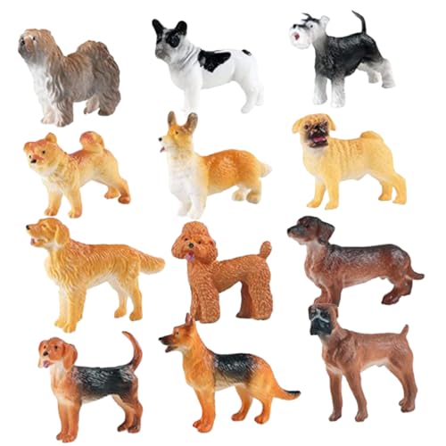 KOMBIUDA Miniatur Hundefiguren Realistische Welpen Modelle Für Dekoration Für Zuhause Und Garten Hunde Ornamente Aus Hochwertigem Material von KOMBIUDA