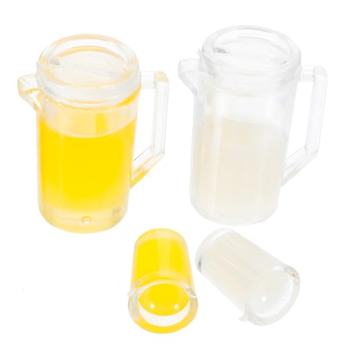 KOMBIUDA Miniatur Milch Und Saftkanne Set Für Puppenhäuser 2 Teiliges Zubehör Für Miniaturküchen Dekorative Miniaturbehälter Für Und Garten Deko Accessoires Für Puppenstuben von KOMBIUDA