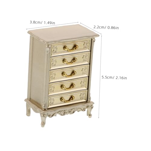 KOMBIUDA Miniatur Vintage Kommode Silberbonglas Kunststoff Möbelmodell für Puppenhaus Schlafzimmer Dekoration Zubehör KOMBIUDA Miniatur Vintage Kommode Silberbonglas Kunststoff Möbelmodell für Puppenhaus Schlafzimmer Dekoration Zubehör von KOMBIUDA