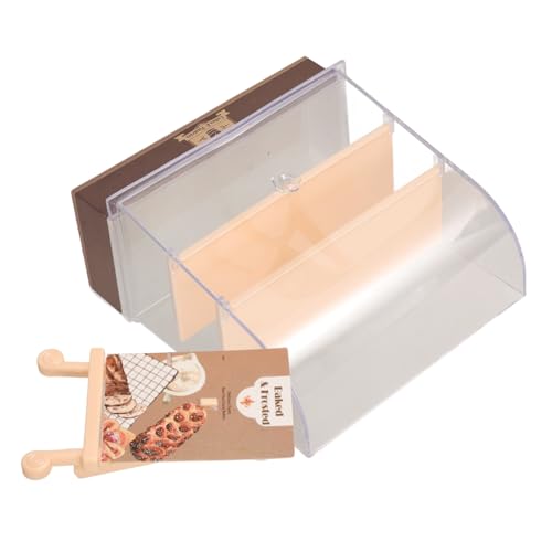 KOMBIUDA Miniatur-kuchenschrank Miniatur-bäckereischrank Bäckerei Vitrine Miniatur-bäckerei-Fall Miniaturbäckerei Miniaturgehäuse Mini-badewannendekor Vitrine Für Figuren Plastik von KOMBIUDA