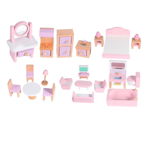 KOMBIUDA Buche Miniatur-holzmöbel-Set Für Puppenhaus 1 Set Sicher Leicht Für Jungen Und Mädchen von KOMBIUDA