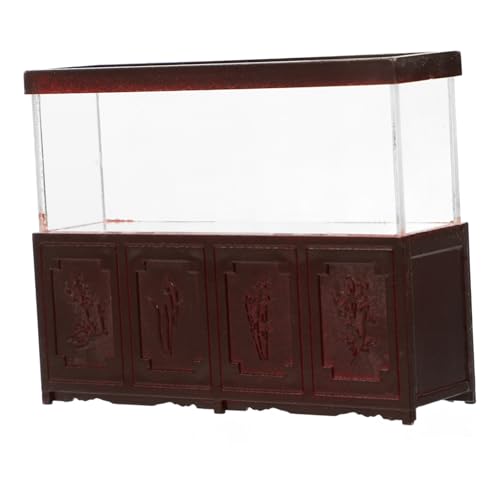 KOMBIUDA Miniaturmöbel Kleines Aquariumlicht Aquariumdekoration Fischnetz Quallen Minifischschalen Boote Tiere Muschel Miniaquariumheizung Pinzette Terrarium Set Dunkelbraune Abs von KOMBIUDA