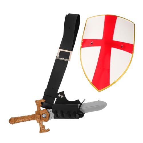 KOMBIUDA Mittelalterliches Ritterkostüm Zubehör Set mit Wikinger Gürtel Schwertscheide Kreuzschild und Kurzschwert Robustes Cosplay für Halloween Piraten Renaissance-Events KOMBIUDA Mittelalterliches Ritterkostüm Zubehör Set mit Wikinger Gürtel Schwertscheide Kreuzschild und Kurzschwert Robustes Cosplay für Halloween Piraten Renaissance-Events von KOMBIUDA