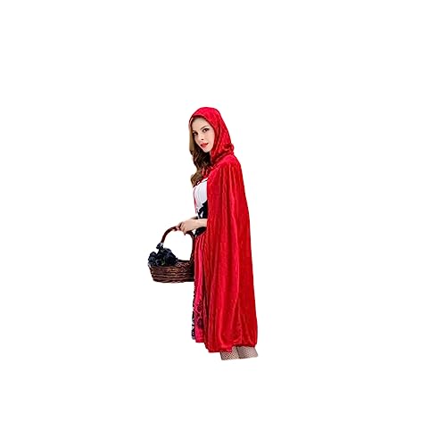 KOMBIUDA Mode Damen Halloween Rotkäppchen Kostüm Rotes Kleid Mit Kapuze S Für Halloween Feierlichkeiten Und Kostümpartys von KOMBIUDA