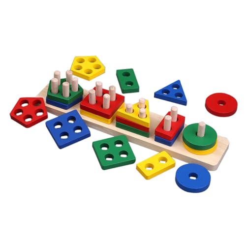 KOMBIUDA Montessori Holz Stapelspielzeug Bunte Formen Sortierspielzeug für Kleinkinder Jahre Motorische Feinmotorik Geschenk Jungen Mädchen KOMBIUDA Montessori Holz Stapelspielzeug Bunte Formen Sortierspielzeug für Kleinkinder Jahre Motorische Feinmotorik Geschenk Jungen Mädchen von KOMBIUDA