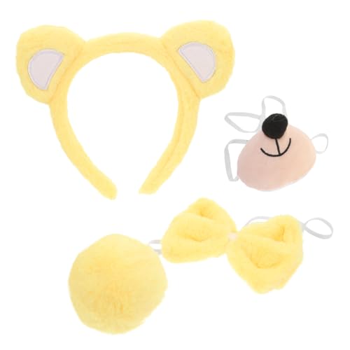 KOMBIUDA Niedliches Bärenkostüm mit Plüsch Bärenohren Haarreif Nase und Schleife Tierisches Kostümzubehör für Erwachsene für Karneval Bühnenauftritte und Mottopartys KOMBIUDA Niedliches Bärenkostüm mit Plüsch Bärenohren Haarreif Nase und Schleife Tierisches Kostümzubehör für Erwachsene für Karneval Bühnenauftritte und Mottopartys von KOMBIUDA