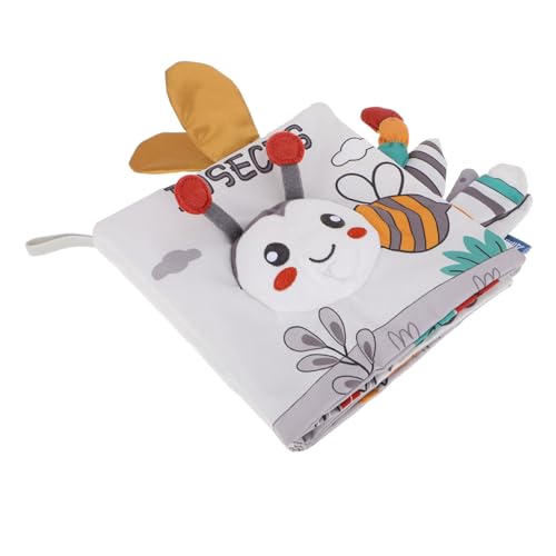 KOMBIUDA Nordisches Windschweif-Stoffbuch Babyspielzeug Stilvoller Bucheinbandstoff zarter Buchschutz Knisterbücher für Babys -Crinkle-Stoffbuch Buch zur Babyentwicklung Tuch Light Grey von KOMBIUDA