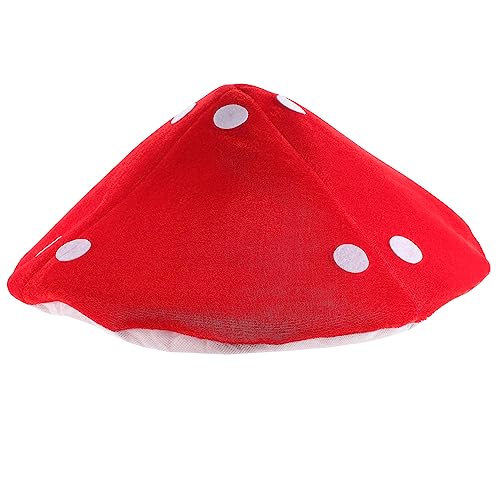 KOMBIUDA Pilzhut Babykostüm Halloween Pilzzubehör Kinderhelm Helm Kappe kinderkleider kinderkleidung kindermasken Verkleidung lustige Hüte für Kindermädchen Pilzdekoration Stoff rot von KOMBIUDA