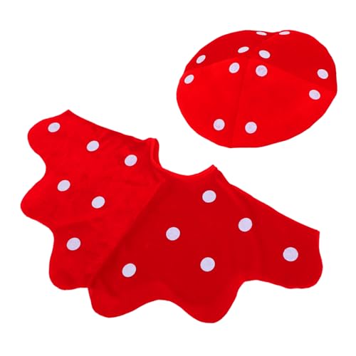 KOMBIUDA Pilzhut Schal Set Halloween Für Kostüme Für Halloween Kostüme Für Erwachsene Halloween Kostüm Für Cosplay Kostüme Erwachsenenkostüme Kostüm Rotes Tuch von KOMBIUDA