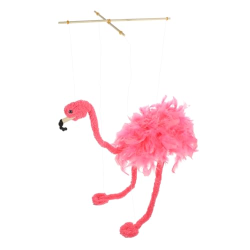 KOMBIUDA Plüsch-Flamingo-Puppe Marionettenpuppen Zur Show Tiere Marionetten Kuscheltier Hamster Einzigartig Oktopus Flamingo-marionettenpuppe Tier Marionette Marionette Strauß Feder Rosa von KOMBIUDA