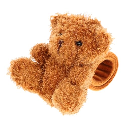 KOMBIUDA Plüschring gefüllter Plüsch Schnapparmbänder Kuscheltiere Babyspielzeuggurt Tierarmbänder kinderparty mitgebsel animal-design Partygeschenke Partyzubehör PP Baumwolle Brown von KOMBIUDA