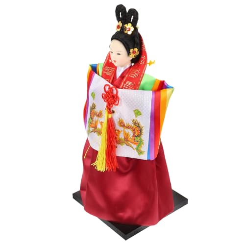 KOMBIUDA Puppe im koreanischen Stil Koreanisches Kunsthandwerk koreanische traditionelle Hanbok-Puppe Koreanisches Hanbok-Puppengeschenk Hanbok-Kleiderpuppen Desktop-Hanbok-Puppe Seidentuch von KOMBIUDA